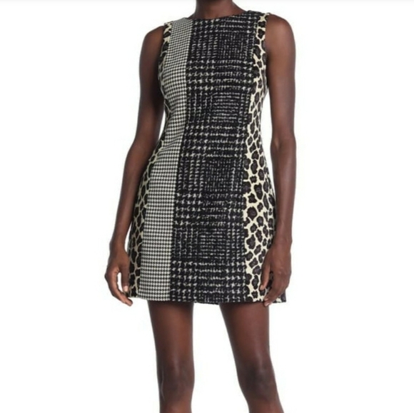 Alice + Olivia Clyde Pattern Mix Wool Blend Shift Dress-Size 14 (NWT) - Picture 1 of 7